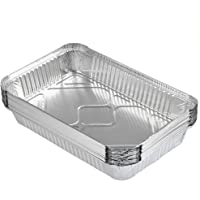 FOCCTS 25pcs Bandejas de Papel Aluminio Desechables de 2200ml para Barbacoas Resistentes al Calor 600℃（31x21x5cm）